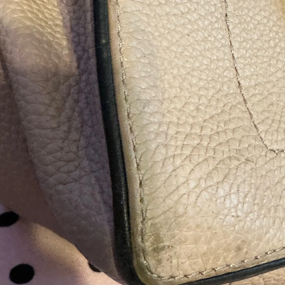 Kate Spade Cream and Black Satchel with Sleek Design